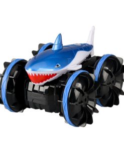 Children's amphibious shark stunt car rotating 2.4G wireless watch remote control electric toy car model